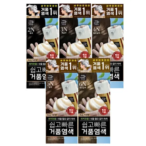 미쟝센 올뉴 쉽고빠른거품염색 2개 색상선택