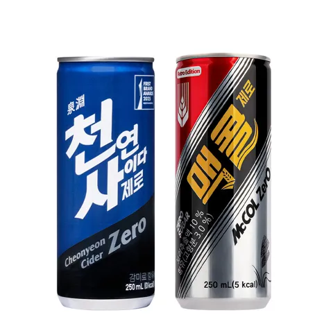 맥콜 제로 + 천연사이다 제로 250ml X 각30캔 (총60캔)