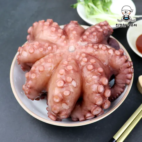 자숙 문어 돌문어 숙회 냉동 자연산 손질 1미 수산물이력제 친절한어부씨 600g, 1개 [원산지:국산]