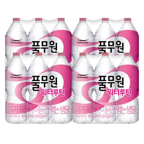 풀무원 워터루틴 생수 2L 24개(무/유라벨 랜덤발송)