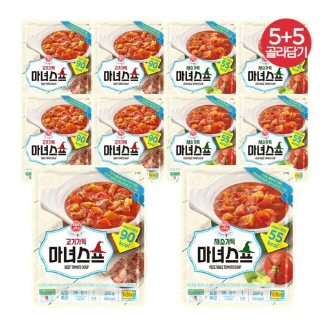 [5+5] 오뚜기 LIGHT&JOY 마녀스프 250g 채소가득/고기가득 [원산지:상세설명참조]