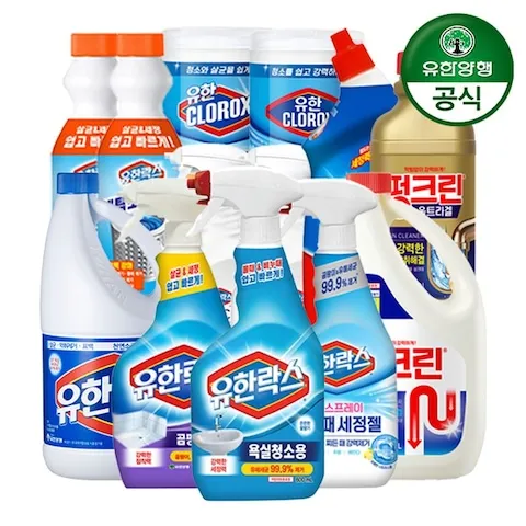 유한락스 NEW 욕실청소용 600ml 4개 + 후레쉬 500ml 증정