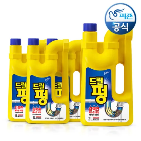 배수구 세정제 드릴펑 1Lx3개+2Lx1개
