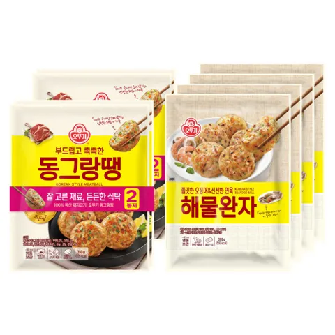 오뚜기 해물완자 390G 4개 + 동그랑땡 350G 4개 (총 8팩)