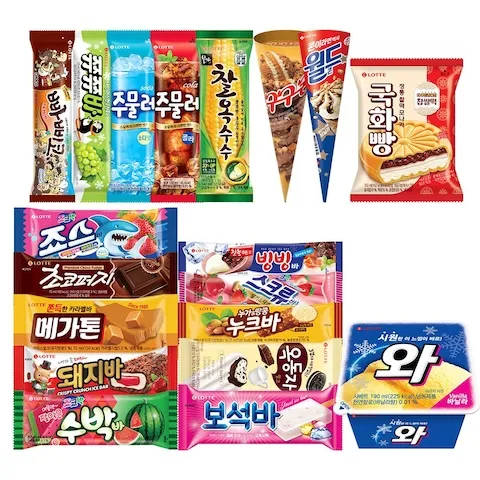롯데 옛날 막대 아이스크림 10종 5개 혼합 (옥동자/스트큐바/메가톤 등)