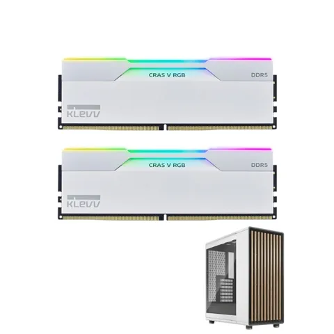 클레브 DDR5-6000 화이트 (16Gx2) + 프렉탈 North TG Clear Tint 초크 화이트