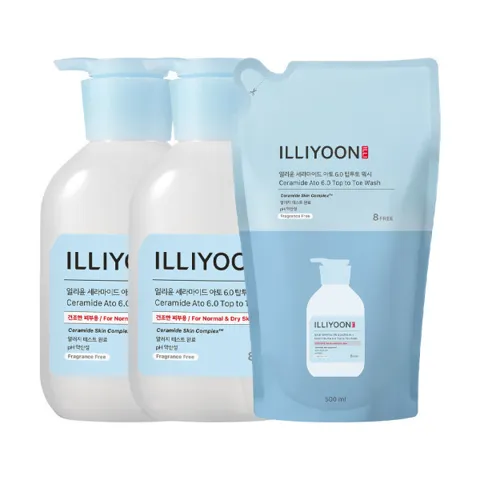 (최종결제가19350원)일리윤 세라마이드 아토6.0 탑투토워시 500ml 2개 + 리필 500ml