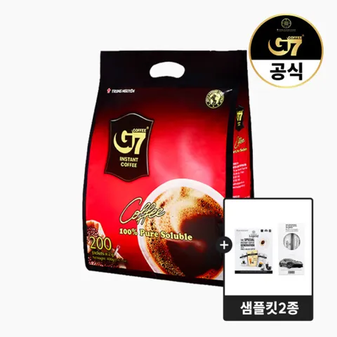 (카드할인27360원+증정품)베트남 블랙커피 2g x 200개입 +G7전용 머그컵 +샘플KIT 제공