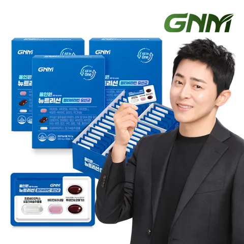 비타민+유산균+밀크씨슬 +루테인 오메가3 GNM 올인원 멀티비타민 30개입, 3개