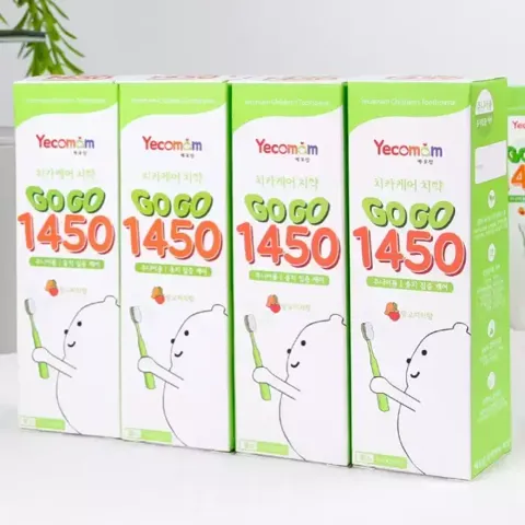 예꼬맘 고고 불소 1450 어린이 치약 60g 4개+15g 4개