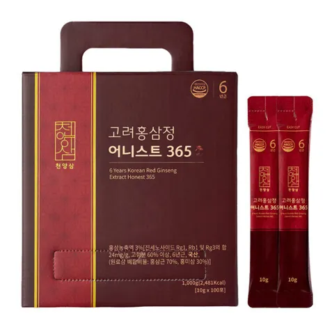(추석 초특가)천양삼 6년근 고려홍삼정 어니스트 365 홍삼스틱 10gx100포 진세노사이드 24mg/g(홍삼농축액)