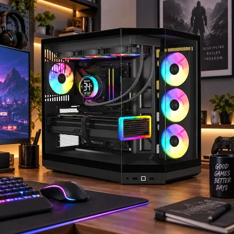 HYTE Y50 피치블랙 반본체PC (9800X3D/32GB/NON GPU)