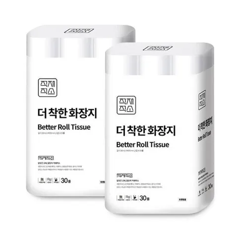 더 착한 화장지 무형광 3겹 30M 30롤 2개