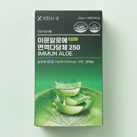 하루특가) 이뮨알로에 플러스 면역다당체 250, 20g, 14포, 1박스