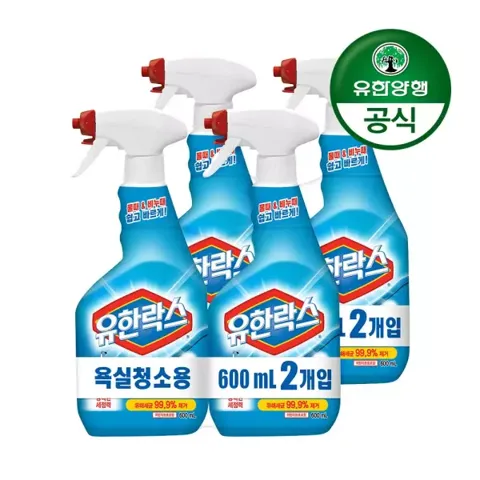 유한양행 유한락스 욕실청소용 세정제 600ml 4개+사은품 락스 500ml 증정(9/24일 구매해당)