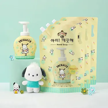 아이깨끗해x포차코 핸드워시 대용량 1.8Lx 3개 + 490ml 공용기 x 1개