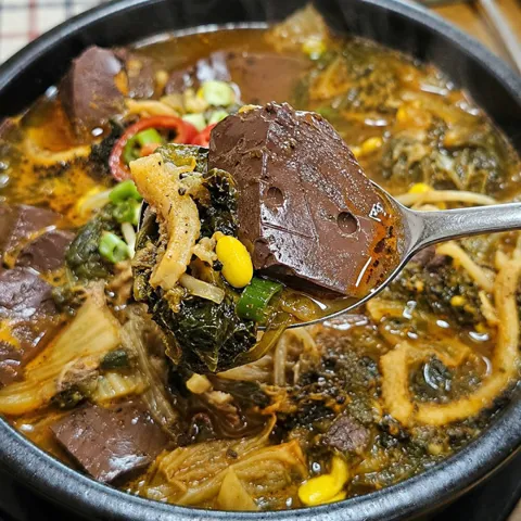(맛집로드 3탄) 옥구촌 한우 선지해장국 630g 4팩 국내산 소선지 24%이상 선지해장국 한우흑양