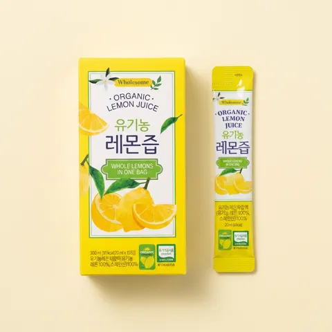하루특가) 홀썸 유기농 레몬즙, 20ml, 15포, 4박스