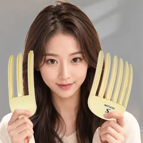 하루특가) 세플로 뿌리볼륨집게, 베이지, 대형, 6날, 1개 + 중형, 3날, 1개, 1세트