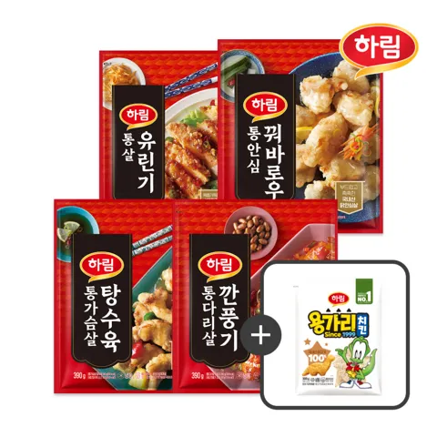 [연휴 N배송 : 새벽배송(9/26 07시 이전도착) / 슈퍼적립 : 최대 6,434원] 하림 중화 닭요리 4종 4팩 골라담기 + 사은품(용가리치킨 300g) [원산지:상세설명참조]