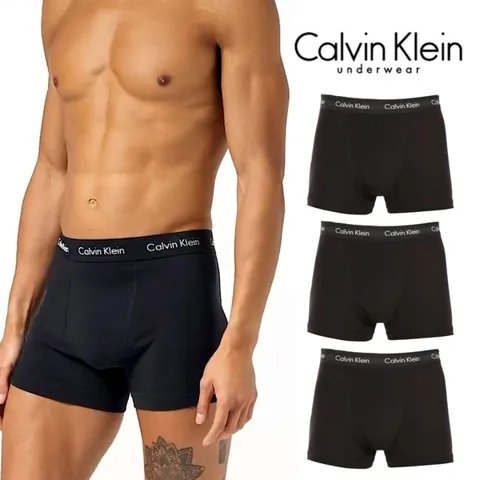 Calvin Klein 남성 코튼 스트레치 드로즈 3종 세트, 블랙, XL, 1세트
