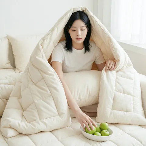 하루특가) 크린포유 쉼의온도 그래핀솜 기능성 사계절 침구 차렵이불 패드 세트, 크림화이트, 슈퍼싱글, 1세트