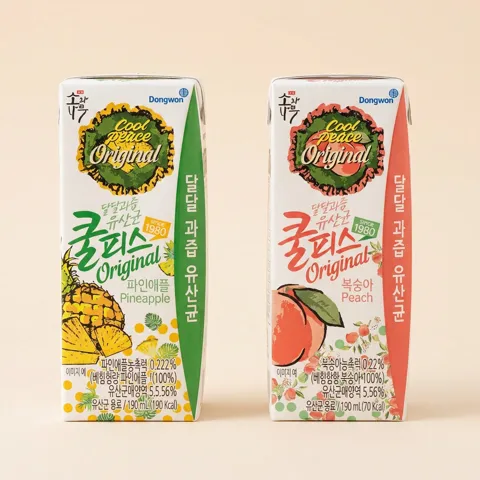 하루특가) 쿨피스, 복숭아, 190ml, 15개 + 파인애플, 190ml, 15개