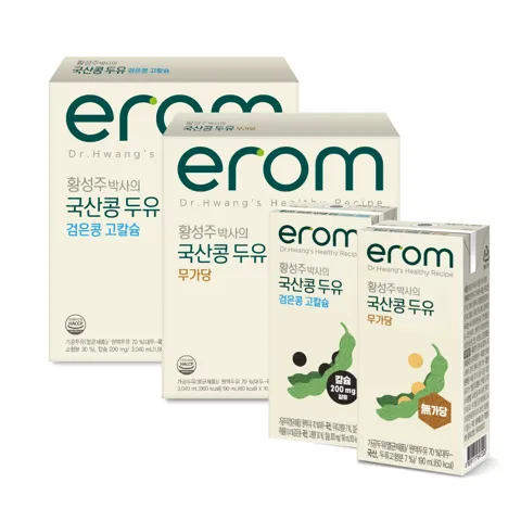 하루특가) 이롬 국산콩 두유 고칼슘, 190ml, 16개 + 무가당, 190ml, 16개, 1세트