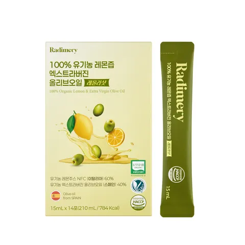 하루특가) 라디메리 유기농 레몬즙 엑스트라버진 올리브오일 레올리샷, 210ml, 1개