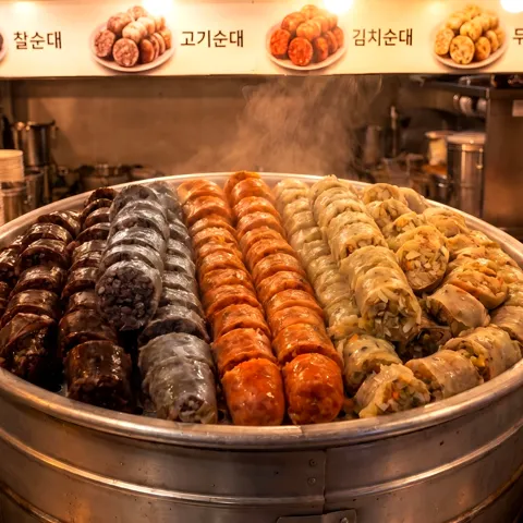 하루특가) 가마솥 순대트럭 모듬 4종 순대, 400g, 2팩
