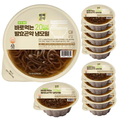 국물까지 다먹어도 79kcal 바로먹는 발효곤약 냉모밀 350g, 12개 [원산지:상세설명에 표시]