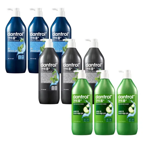 댄트롤 프레쉬 박하 샴푸 / 멘톨 탄산수 샴푸 / 프레쉬 애플 샴푸 820ml 3개