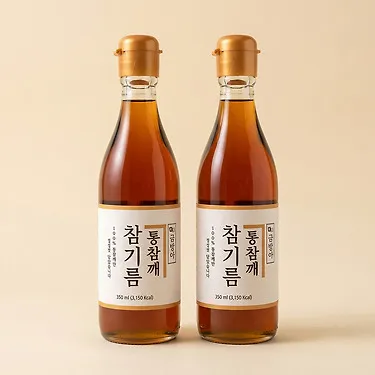 단한번 착유로 고소한 통깨100% 금방아 참기름 350ml + 350ml