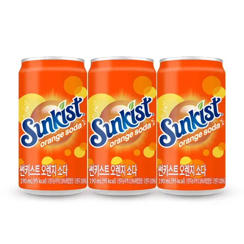 하루특가) 썬키스트 오렌지 소다, 190ml, 30개