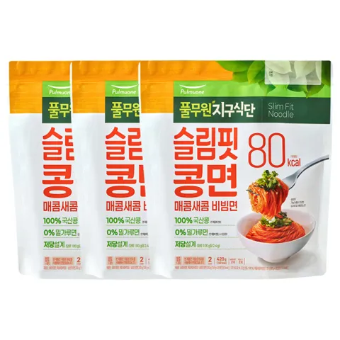 풀무원 슬림핏 콩면 비빔면 420G X 3팩 (총 6인분)
