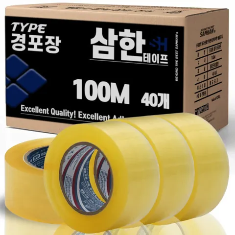 삼한 박스테이프 100m미터 투명 40개
