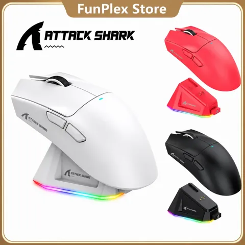 어택 샤크 X11 PAW3311 무선 게이밍 마우스, 트리플 모드, 초경량, 자석 충전 도크, RGB, 데스크톱 및 노트북용, 게이머용