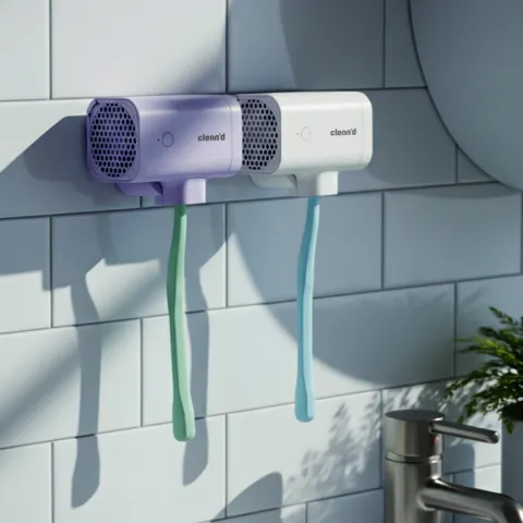 인스타 핫템) 클린디 휴대용 무선 칫솔살균기 윈디 CL-403 1인용 욕실 UV-C LED 바람 건조기