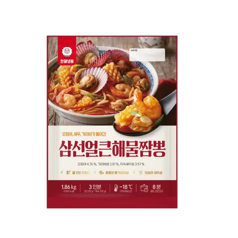 하루특가) 천일식품 삼선얼큰해물짬뽕, 3인분, 1.86kg, 1개