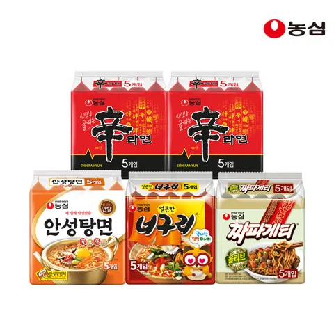 농심 신신안너짜 (신라면10봉, 안성탕면, 얼큰한너구리, 짜파게티 각 5봉)