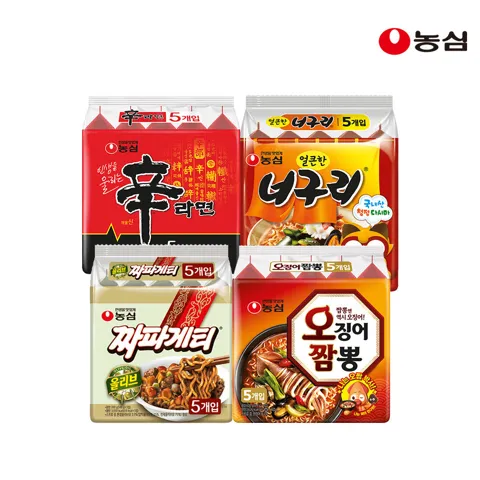 신라면 얼큰한너구리 짜파게티 오징어짬뽕 혼합 20봉