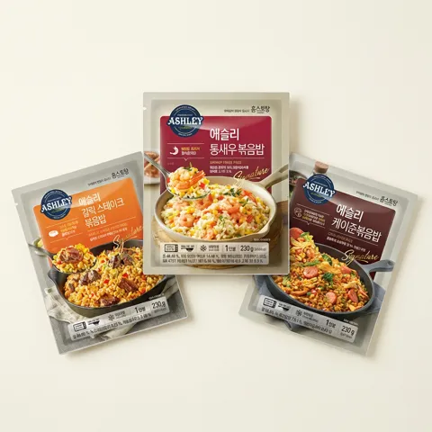 하루특가) 애슐리 볶음밥, 갈릭스테이크 230g 2봉 + 케이준 230g 2봉 + 통새우 230g 2봉, 6봉