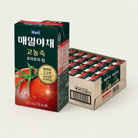하루특가) 매일야채 고농축 토마토의 힘, 125ml, 24개