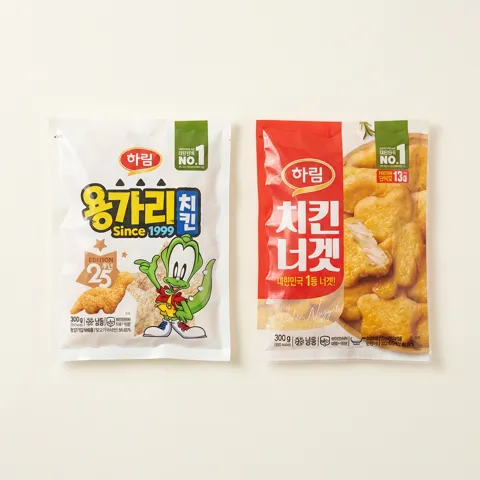 하루특가) 하림 용가리치킨, 300g, 2봉 + 치킨너겟, 300g, 2봉