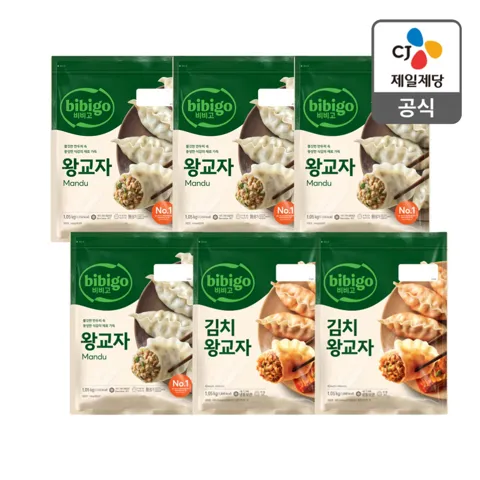 [네이버 단독]비비고 왕교자 만두 1.05x6봉 기획팩 (고기4+김치2) [원산지:상세설명에 표시]