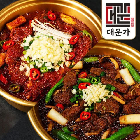 동인동 돼지갈비찜 1KG+1KG 대구명물 매운찜갈비 간장찜갈비 맛 2종(총 2kg) 돼지갈비 100%