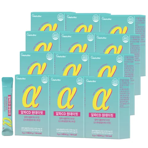 하루특가) 헬로바이오 알파CD 원데이핏 알파시글로덱스트린, 3g, 14포, 12개