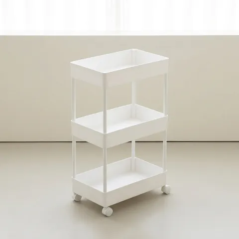 하루특가) 가쯔 로이드 이동식 트롤리 틈새 수납장, 화이트, 3단, 1개