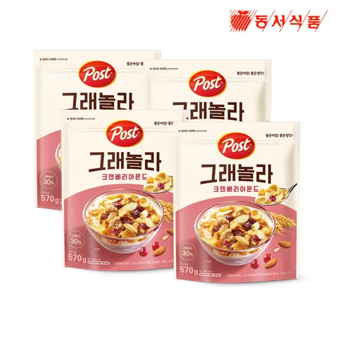 포스트 그래놀라 크랜베리 아몬드, 570g, 4개 [원산지:상세설명에 표시]