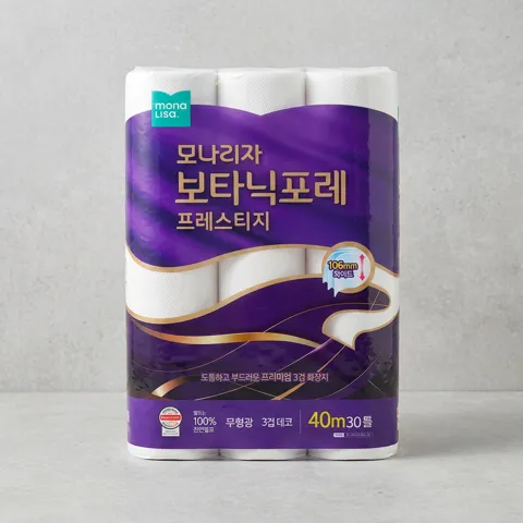 하루특가) 모나리자 보타닉포레 프레스티지 화장지, 40m, 30롤, 2팩